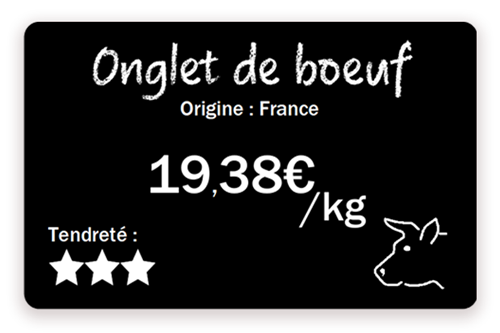 屠夫的价格标签-onglet-boeuf-edikio-价格标签