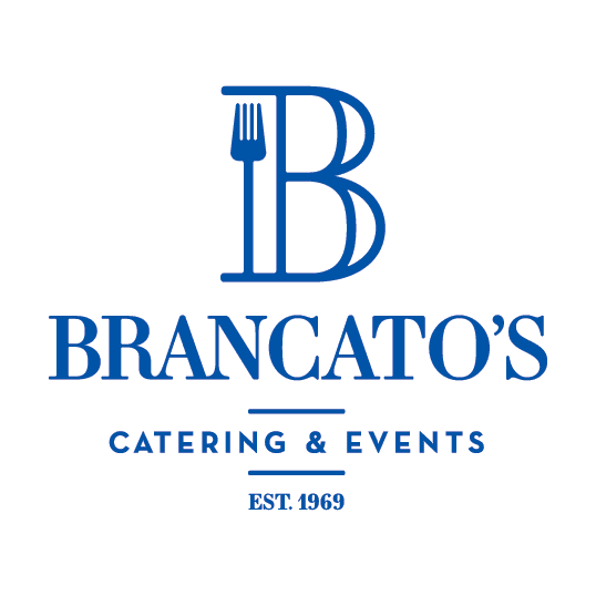 白色背景上的 Brancato’s Catering & Events 标志